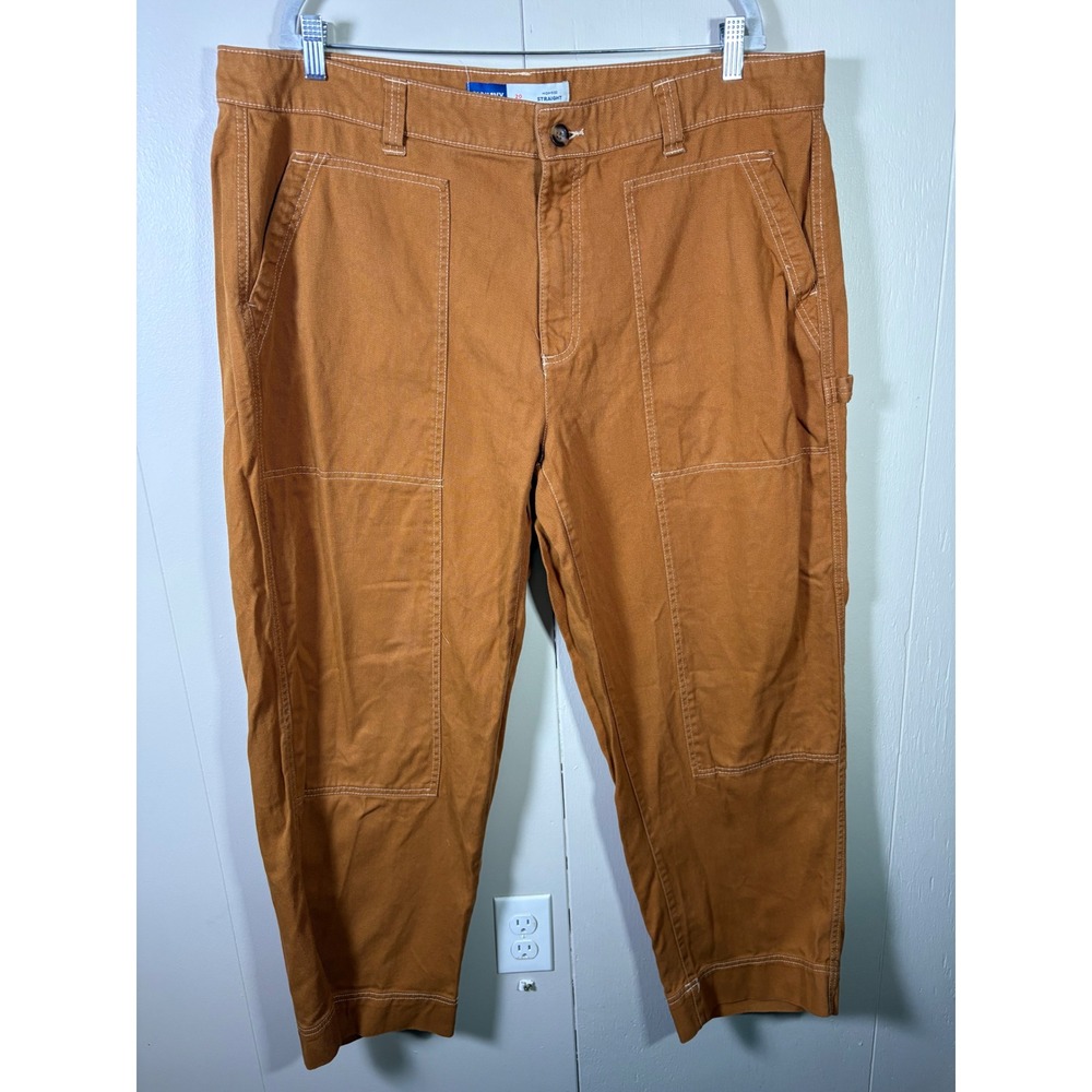 Old Navy High-Rise Utility Straight Carpenter Barrel Pants Sly Fox Brown 20